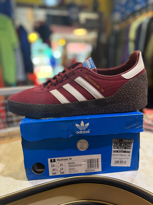 Adidas Montreal 76 Noble Maroon/White UK 12