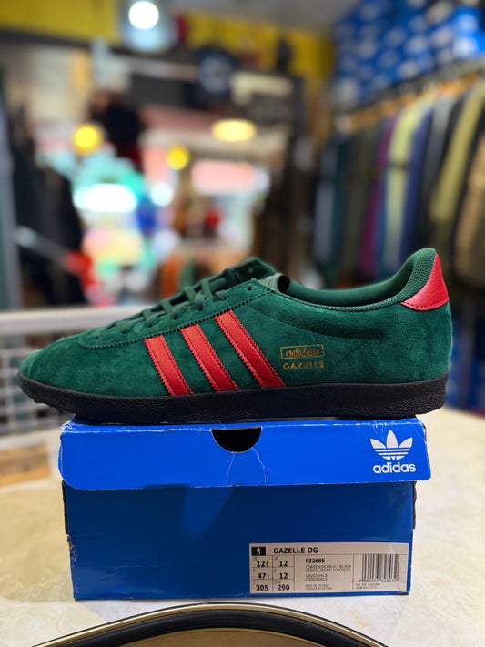 Adidas Gazelle OG Collegiate Green/Scarlet/Black UK 12