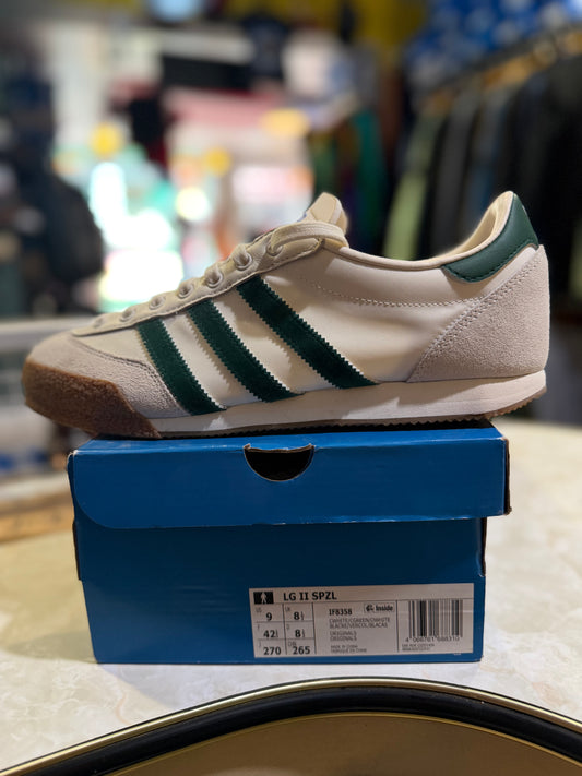 Adidas LG II SPZL Chalk Green White 1F8358 UK 9 - side view on box