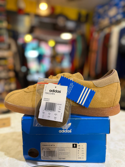 Adidas Tobacco MITA Q21657 UK 8.5 with attached tags spare laces and original box