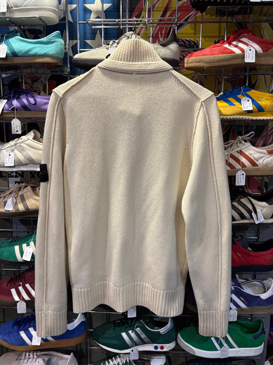 Stone Island Knit Button Cardigan Natural Cream - Front