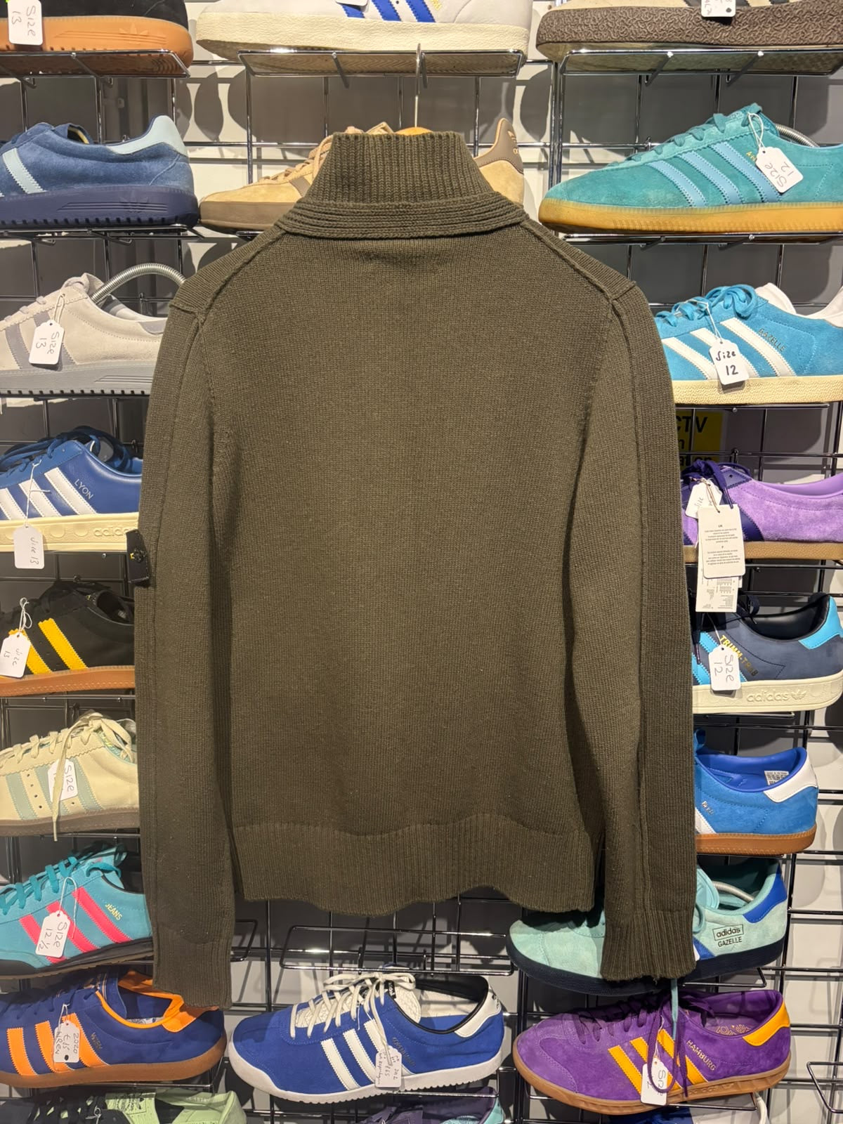 Stone Island military green jumper back