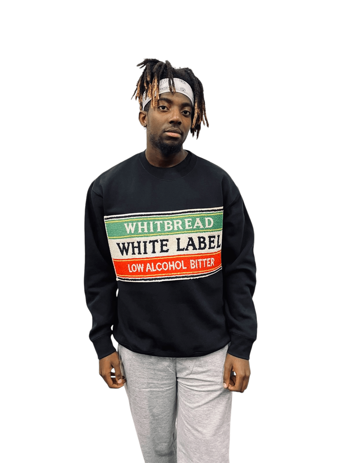 Reworked Retro Whitbread White Label Logo Sweatshirt