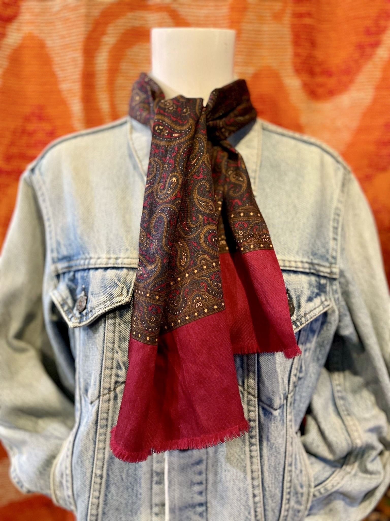 Vintage Paisley Silk Scarf