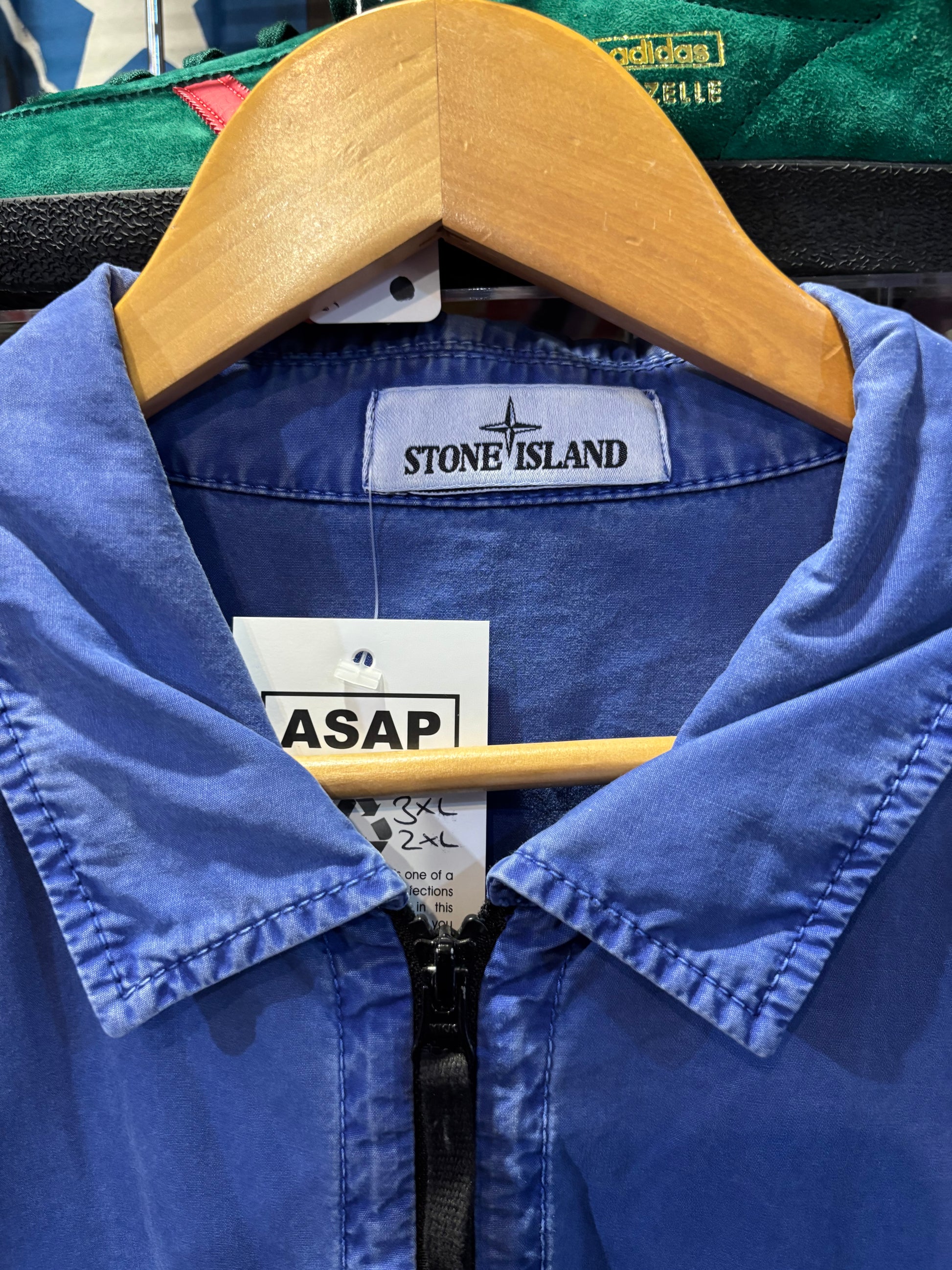 Stone Island Lightweight Overshirt Blue/Periwinkle Label 3XL (Fits XL-2XL)