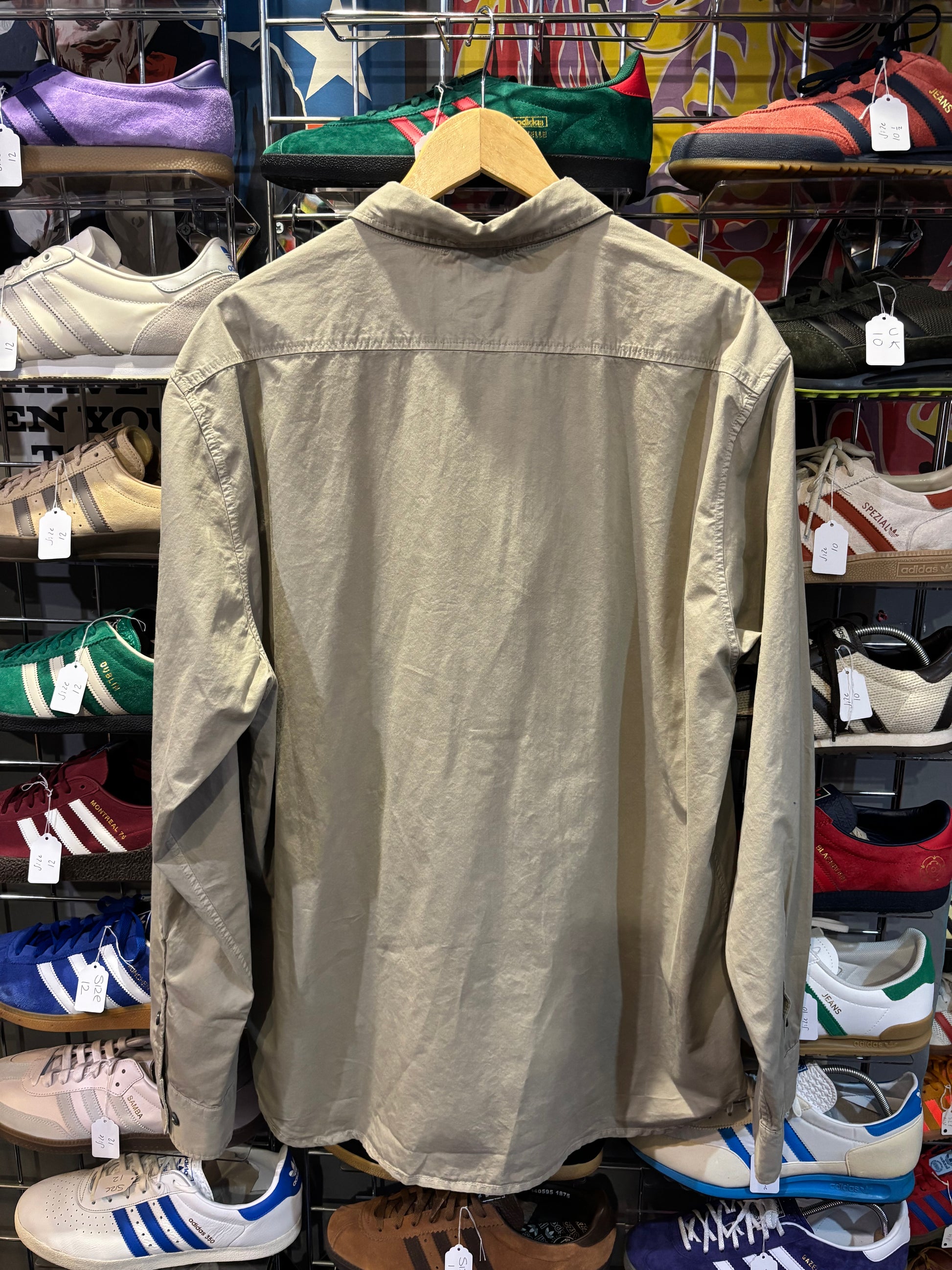 C.P. Company Organic Cotton Gabardine Lens Overshirt Khaki/Beige Label XXL