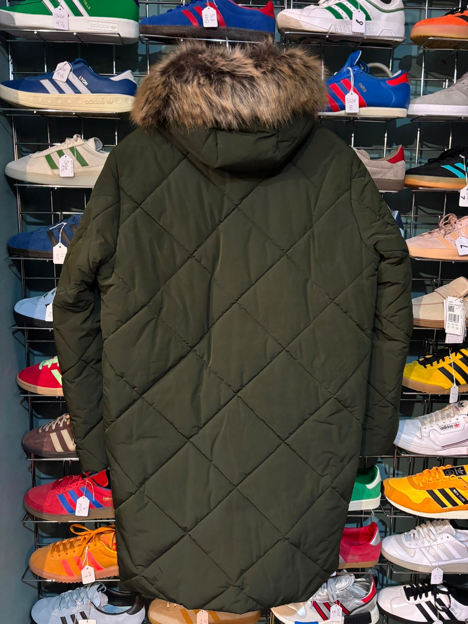 Barbour Dalbigh Quilted Parka Olive - back view
