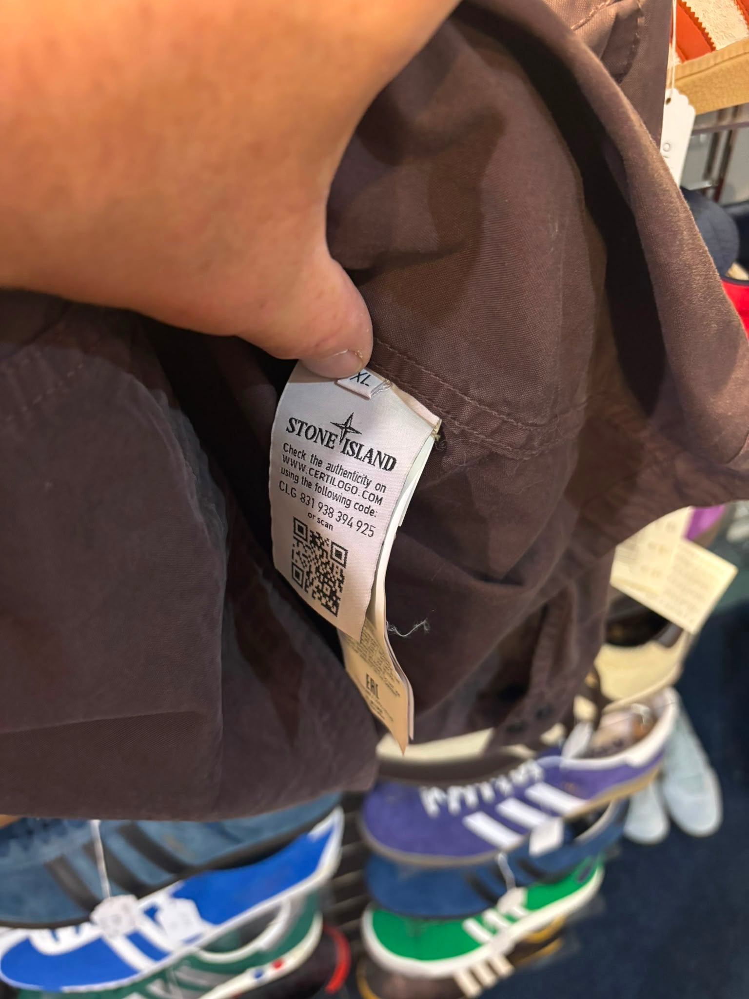 Stone Island Dark Brown Zip-Through Overshirt Jacket XL - Certilogo authentication tag