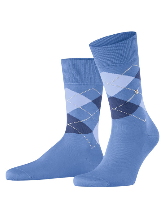 Burlington Manchester SO socks in Water blue, front view