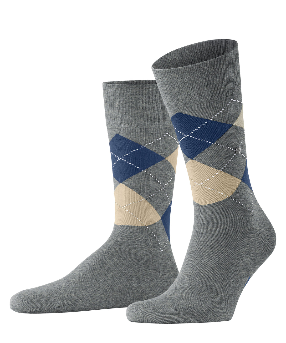 Burlington King socks in Light Grey Mel., front view