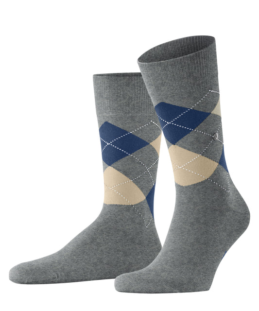 Burlington King socks in Light Grey Mel., front view