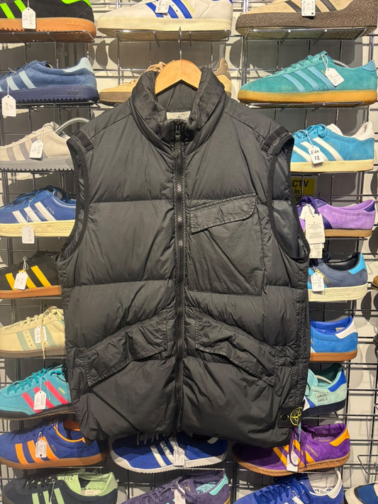 Stone Island navy black padded gilet front