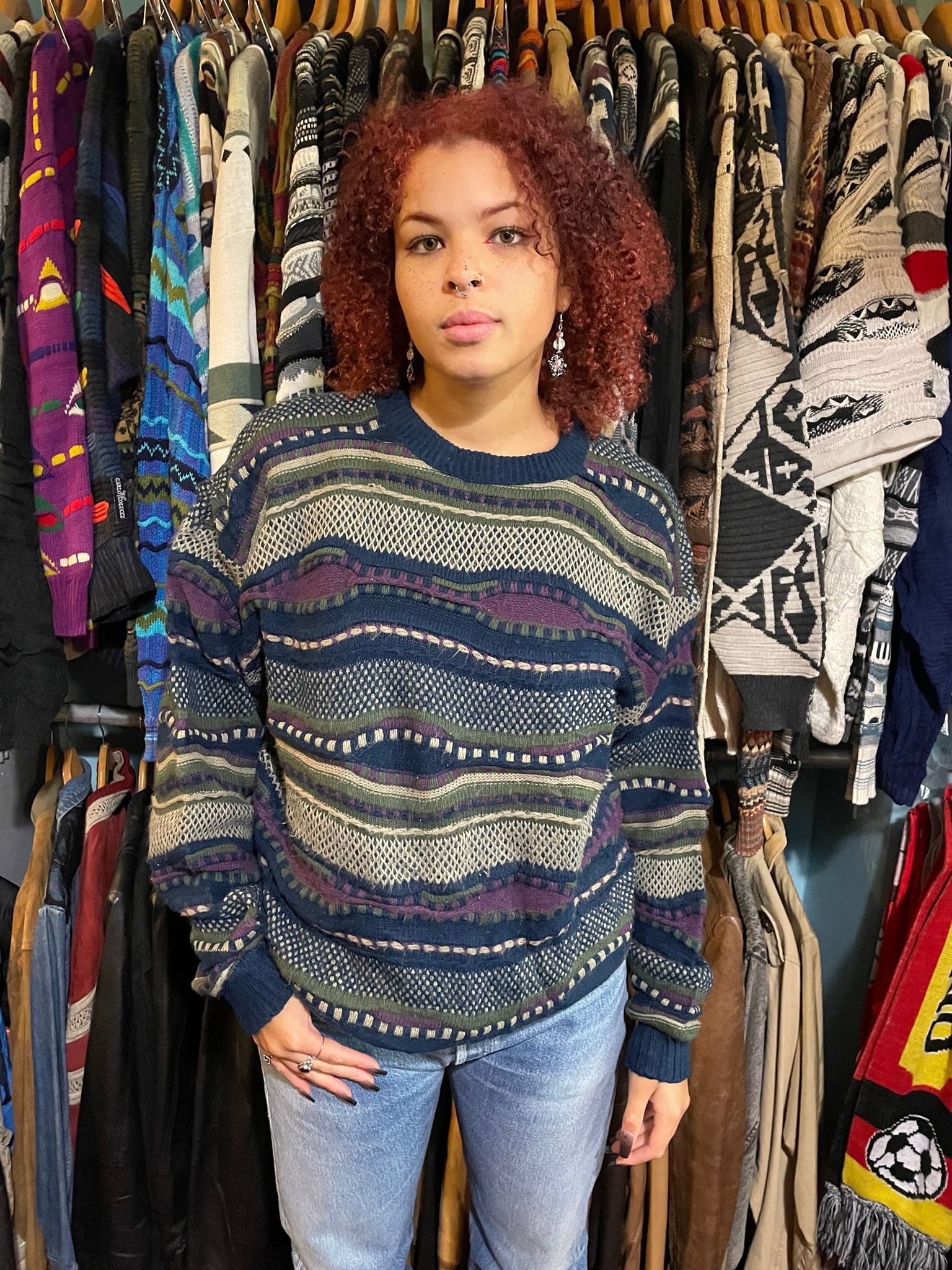 Coogi-Style 90s Pullover Jumper
