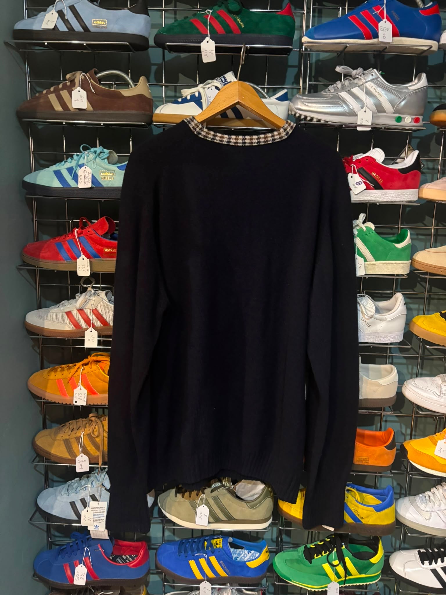 Aquascutum of London Wool Crew Neck Knit Navy - Back