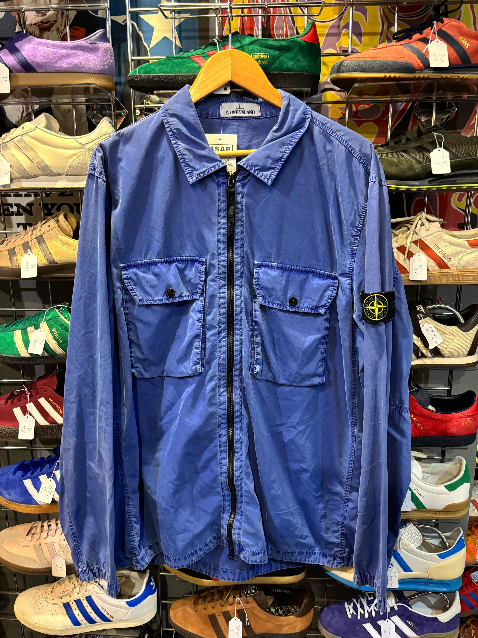 Stone Island Lightweight Overshirt Blue/Periwinkle Label 3XL (Fits XL-2XL)