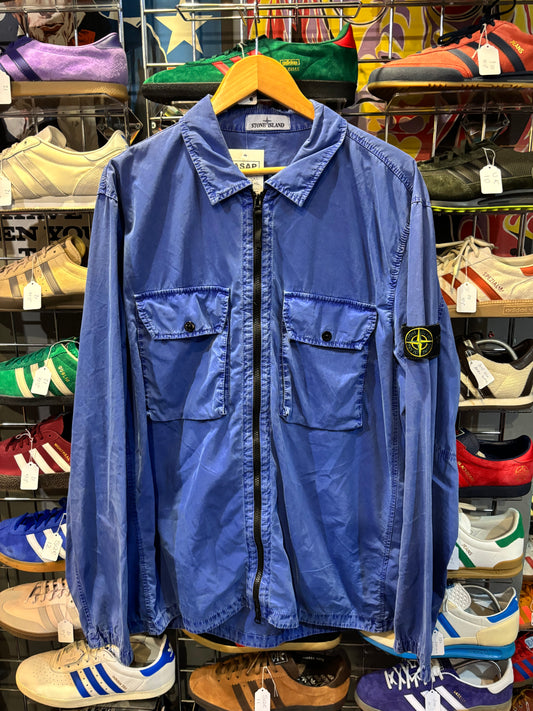 Stone Island Lightweight Overshirt Blue/Periwinkle Label 3XL (Fits XL-2XL)