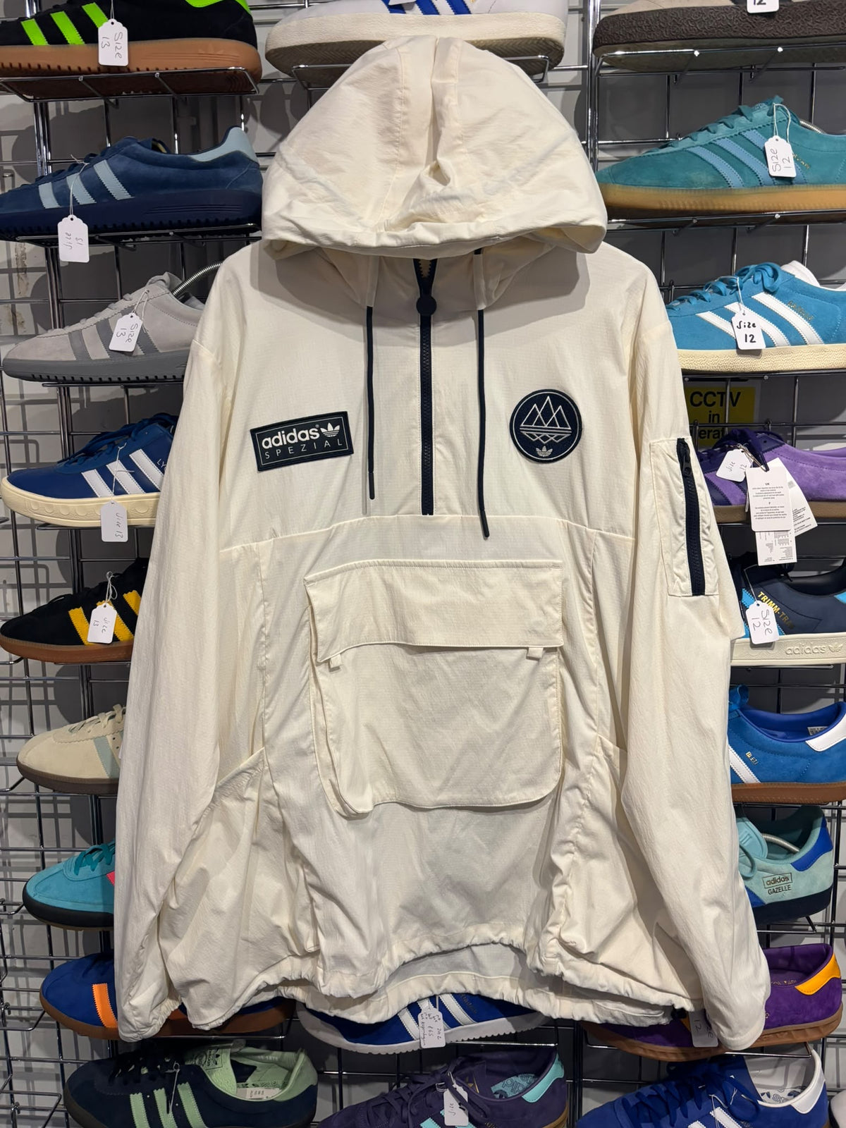 adidas Spezial Todmorden smock in Chalk White, front view