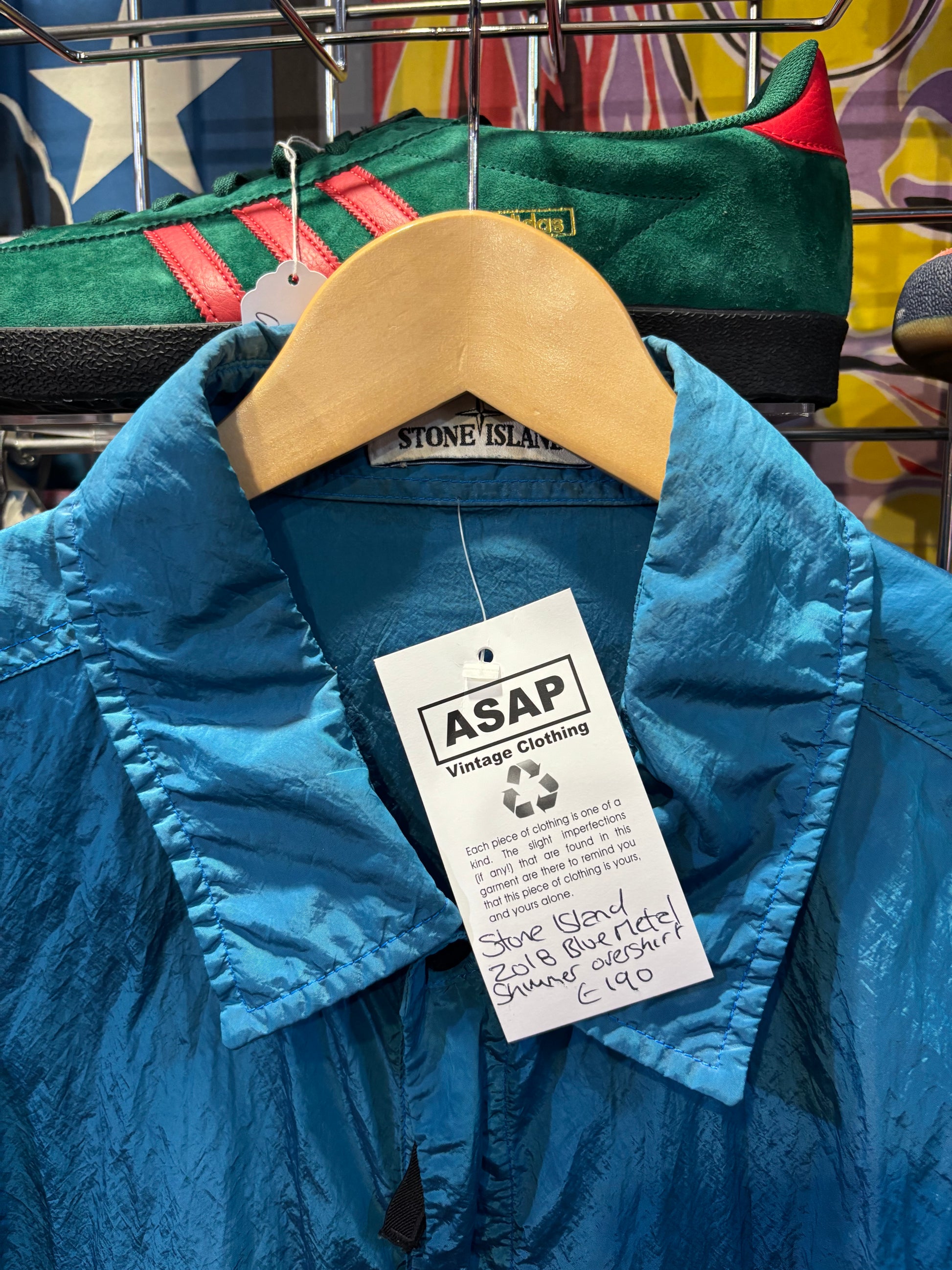 Stone Island Nylon Metal Overshirt Electric Blue/Cobalt SS18 Label 3XL (Fits XL-2XL)