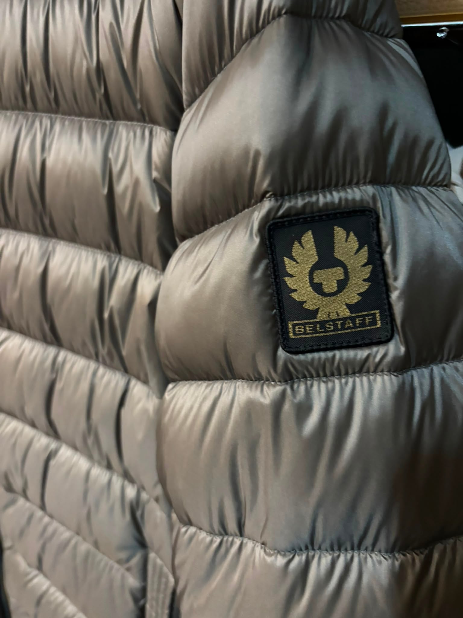 Belstaff Quilted Down Puffer Jacket Bronze Khaki - back view