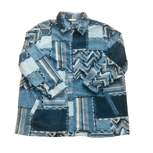Vintage Patchwork Design Fleece Top