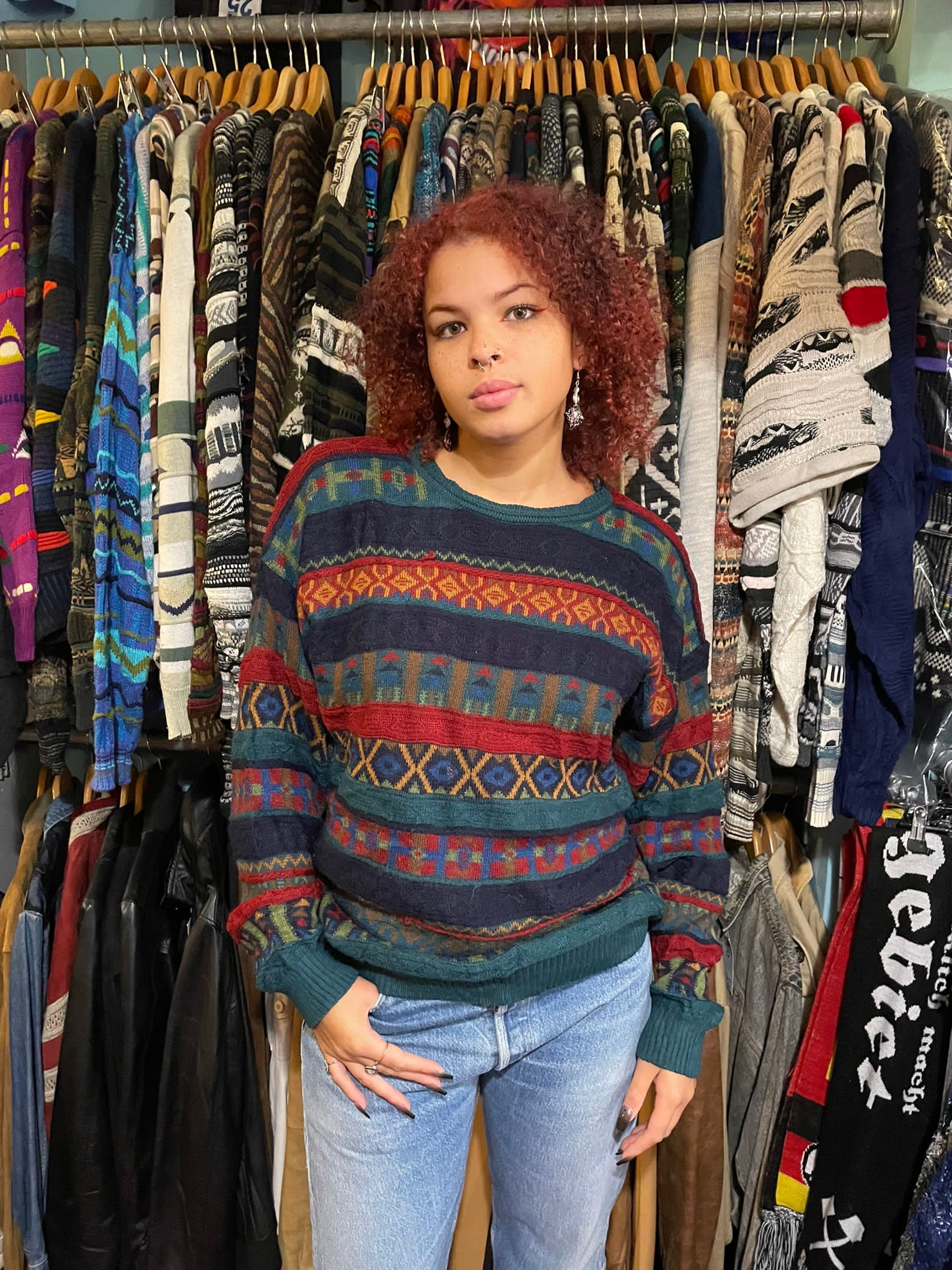 Coogi-Style 90s Pullover Jumper