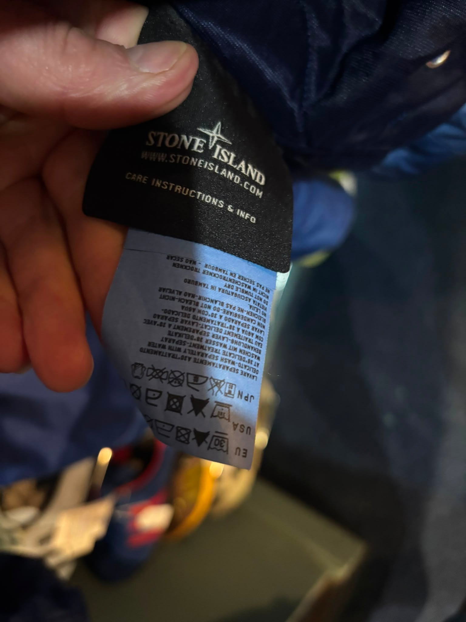 Stone Island care label