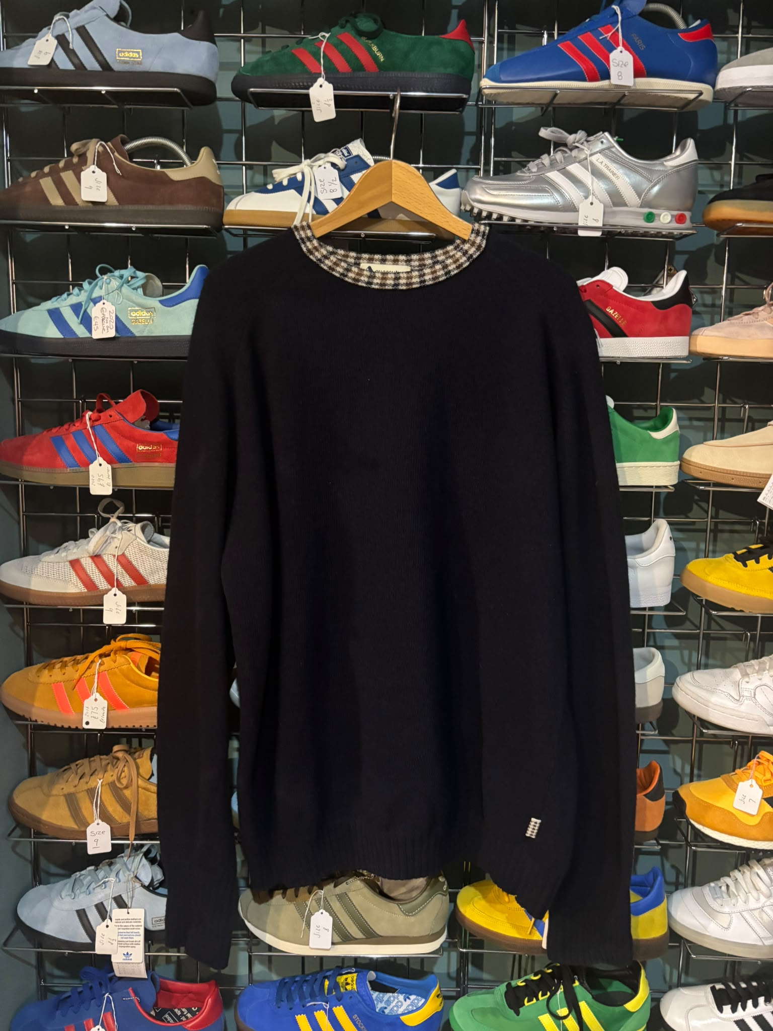 Aquascutum of London Wool Crew Neck Knit Navy - Front