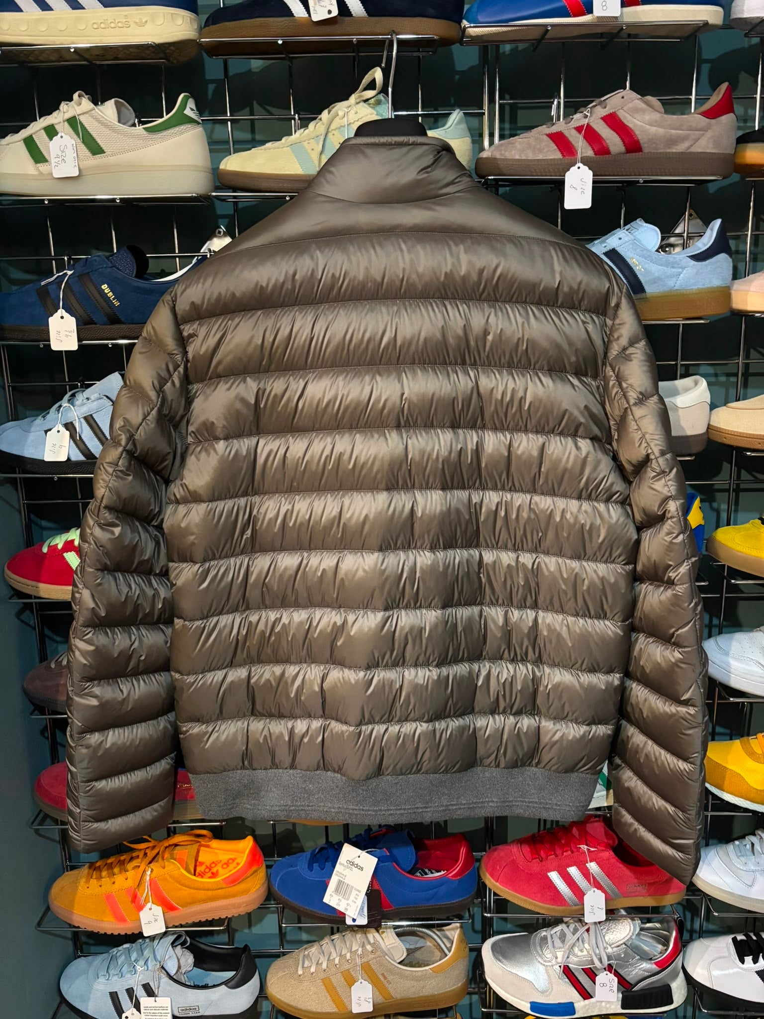 Belstaff Quilted Down Puffer Jacket Bronze Khaki - front view