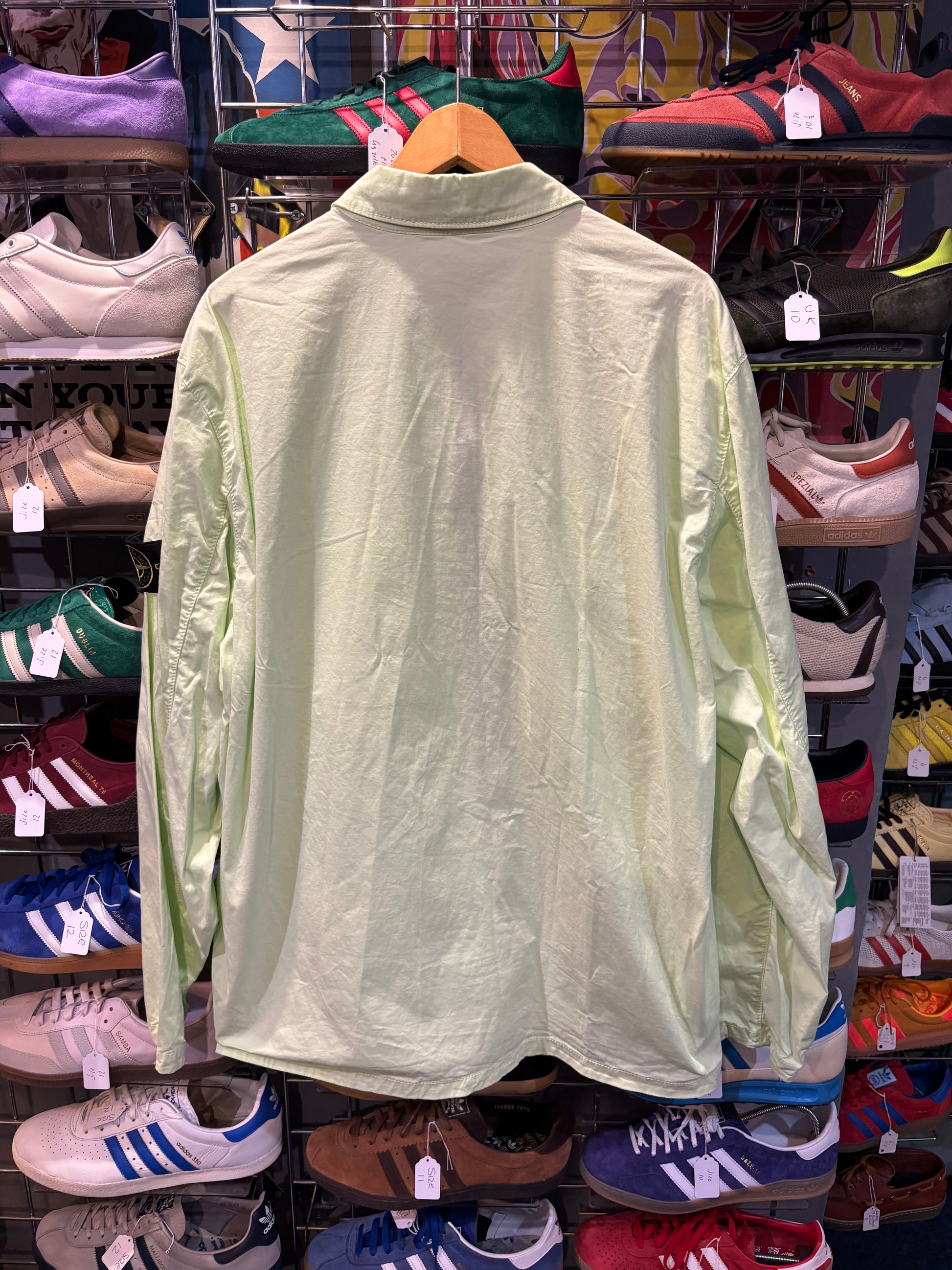 Stone Island Lightweight Overshirt Lime/Mint Green Label 3XL (Fits XL-2XL)
