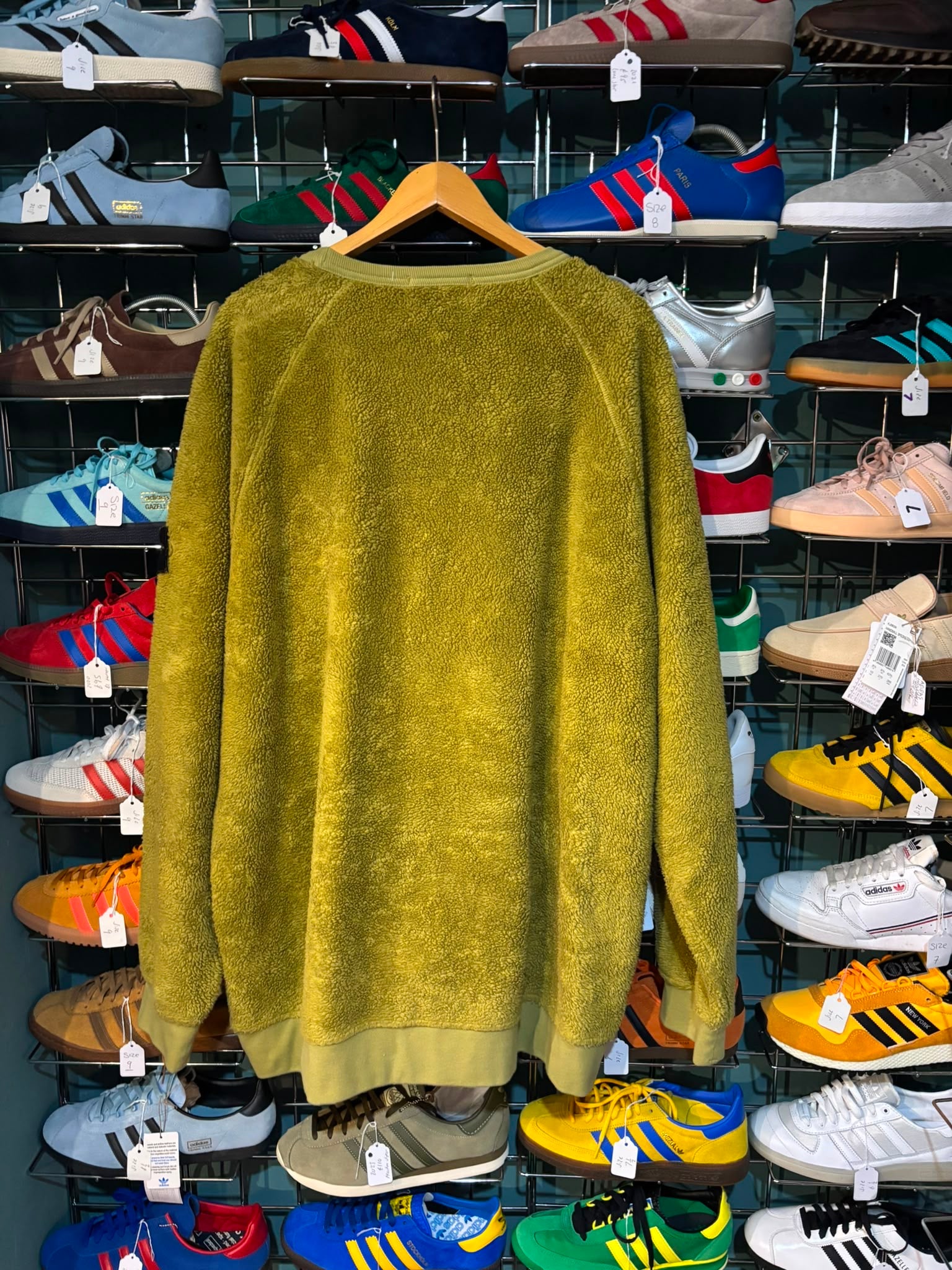 Stone Island Teddy Fleece Crewneck Sweatshirt Olive — Back