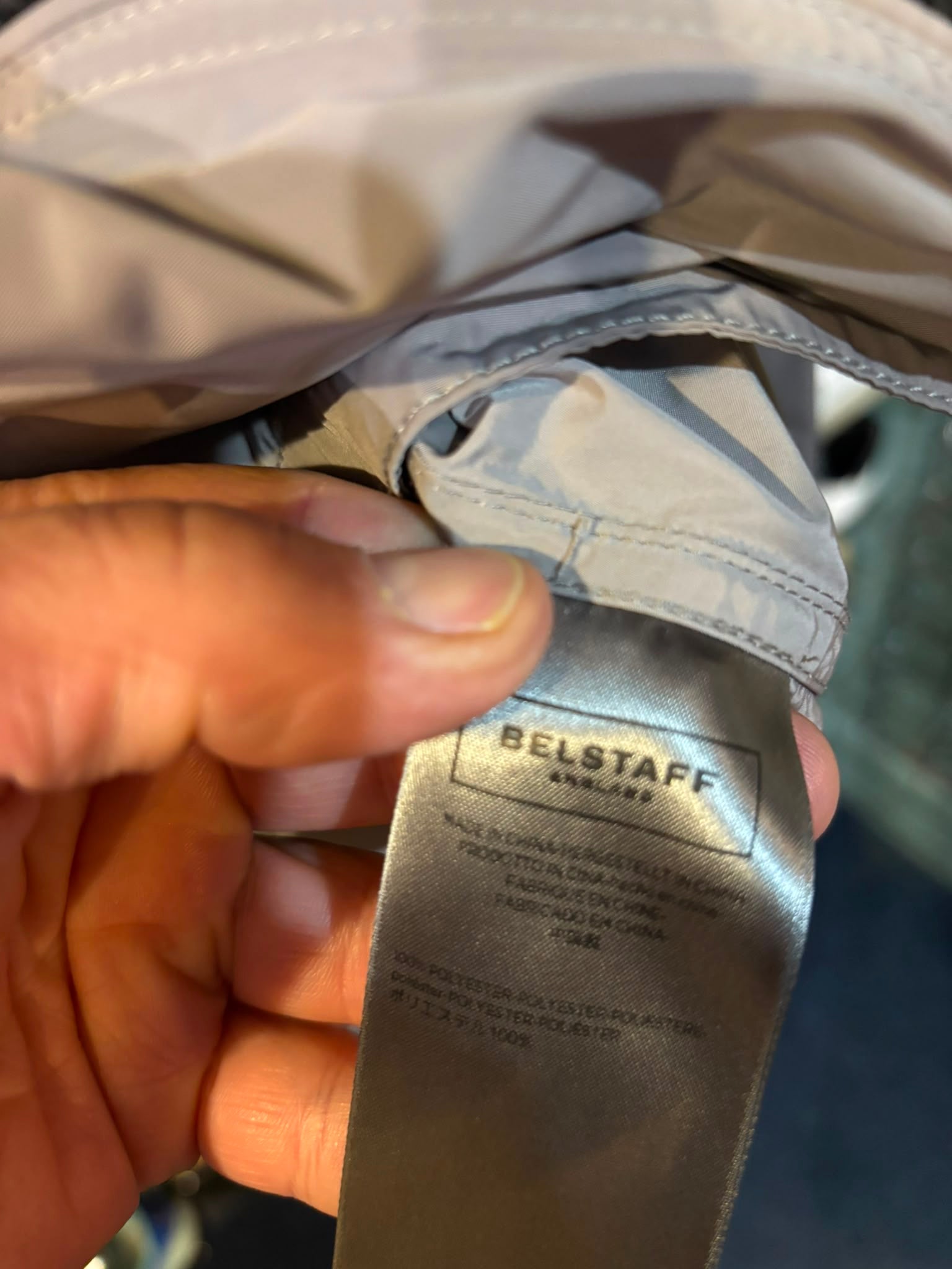 Belstaff Lightweight Overshirt Jacket Stone Grey - back view