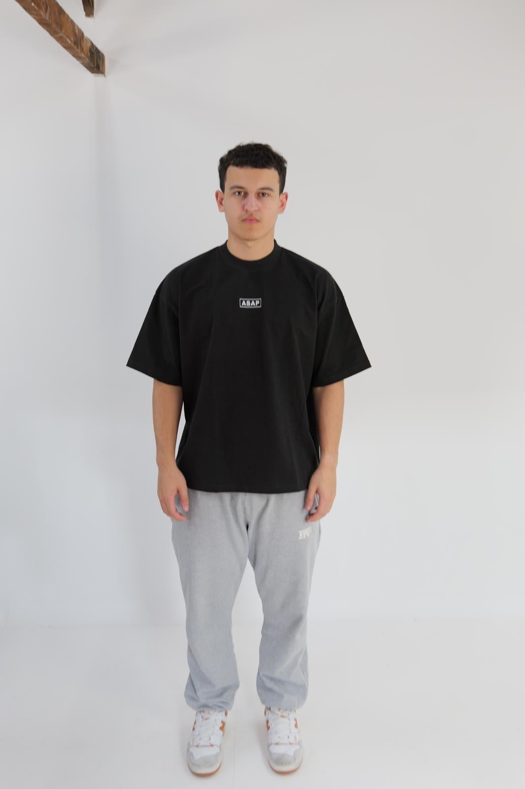 ASAP LOGO TEE - BOXY FIT - BLACK - LARGE