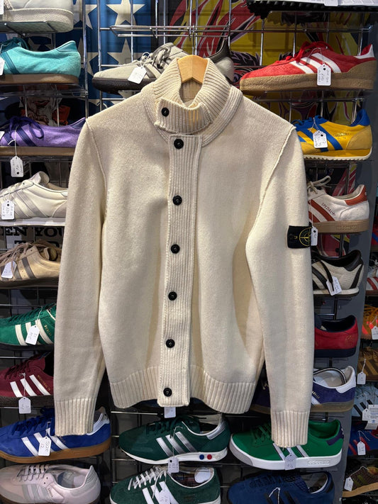 Stone Island Knit Button Cardigan Natural Cream - Back