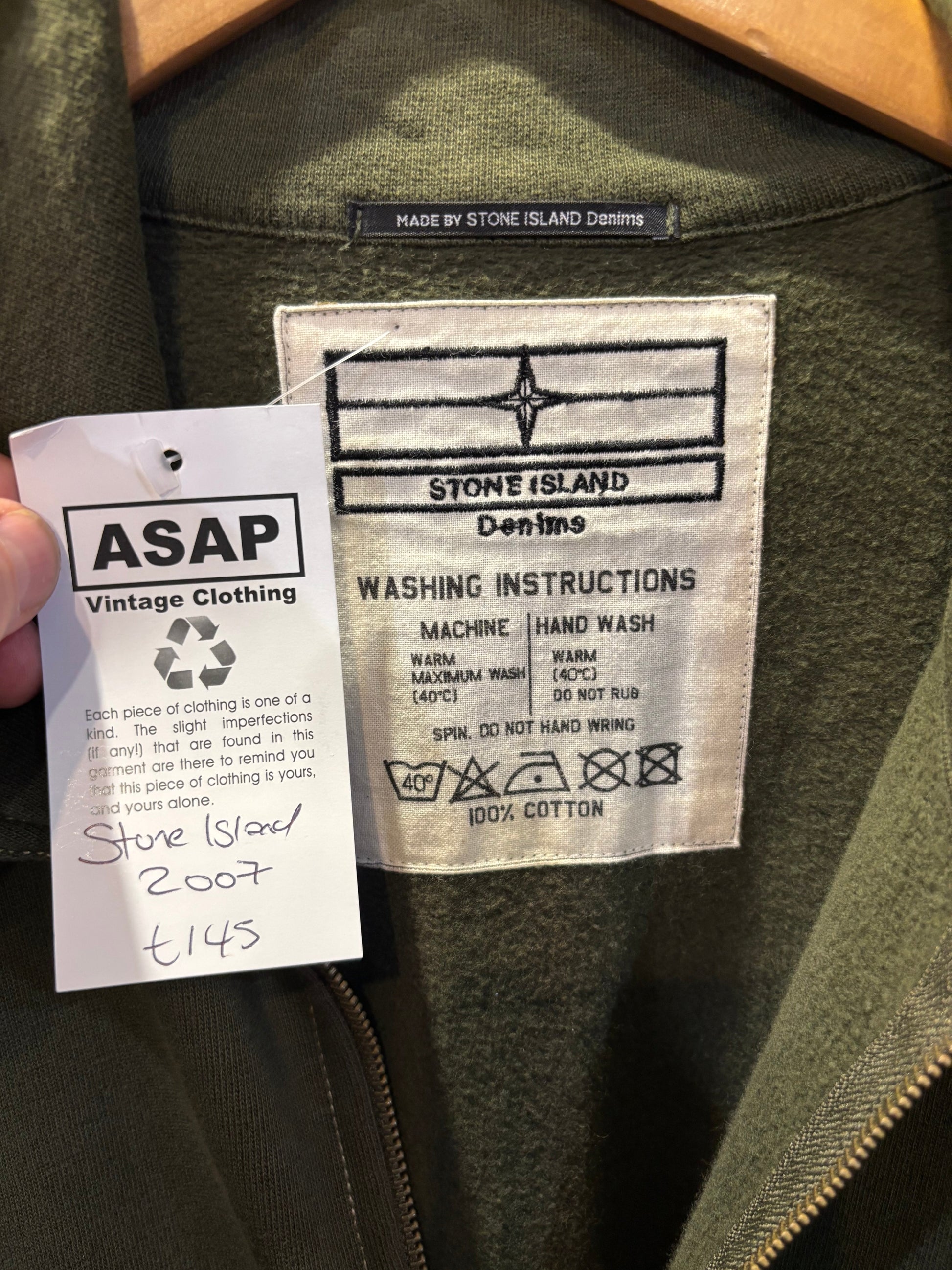 Stone Island Denims washing instructions label
