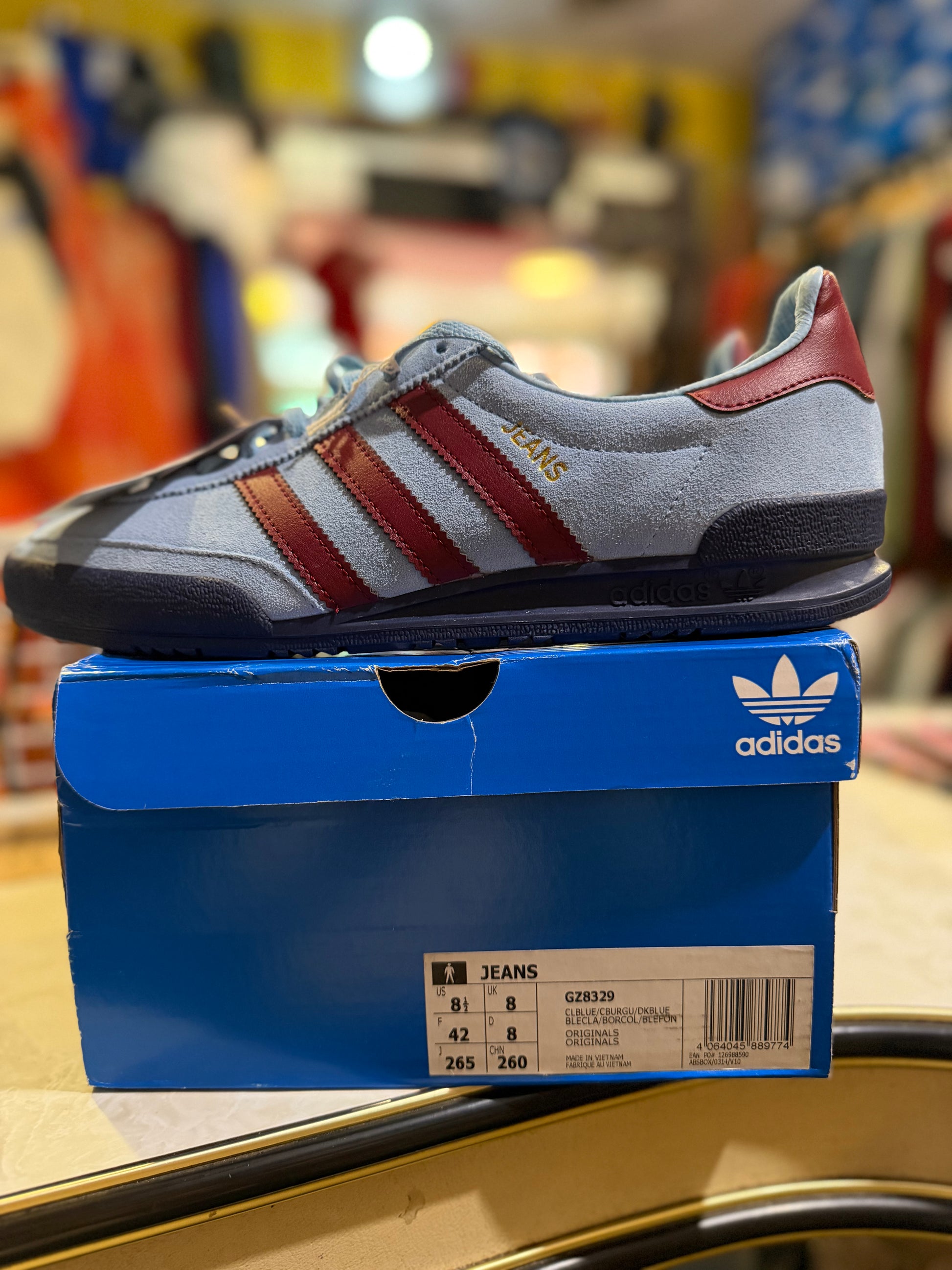 Adidas Jeans Flint Blue/Burgundy/Dark Blue UK 8