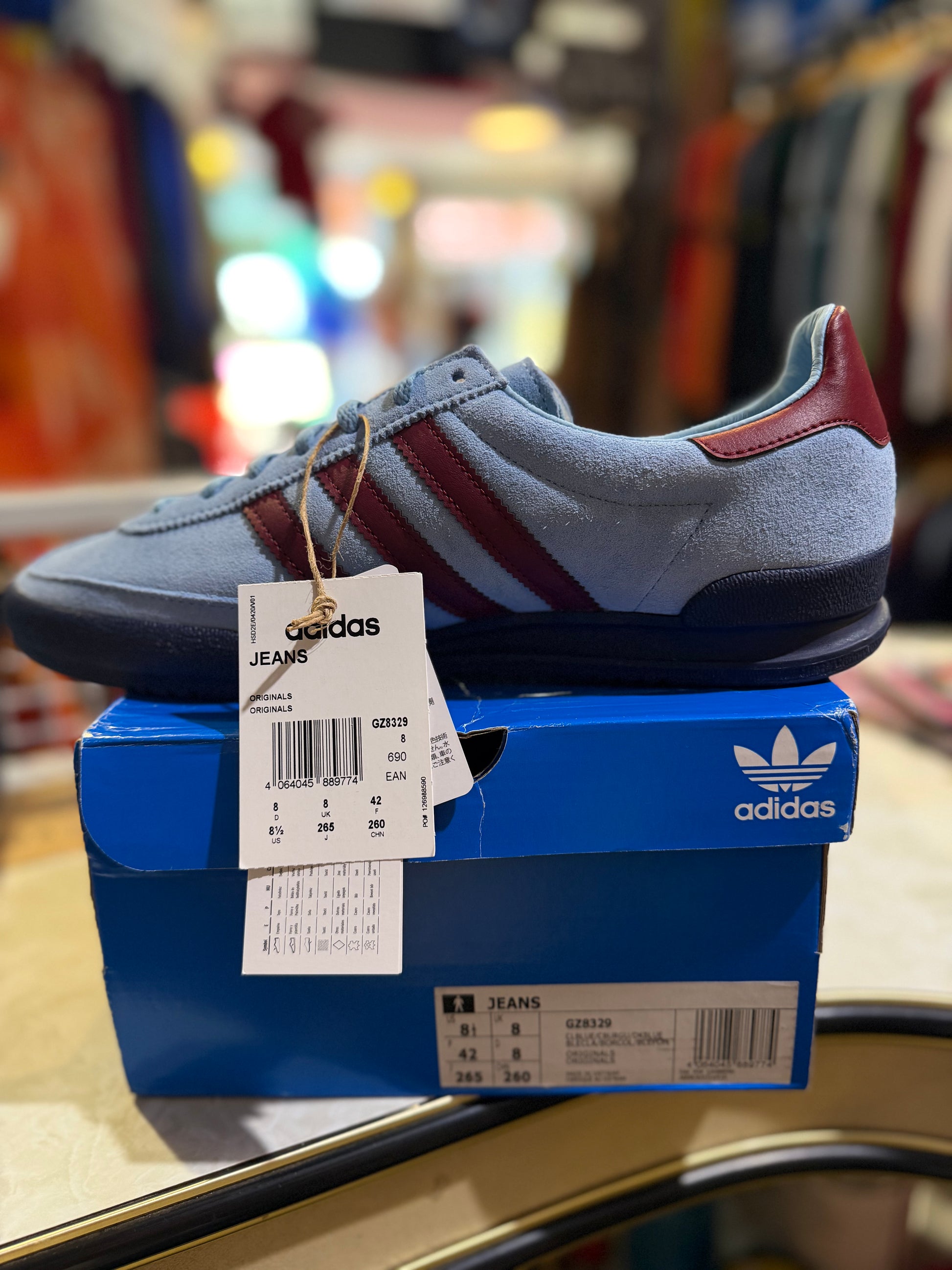 Adidas Jeans Flint Blue/Burgundy/Dark Blue UK 8