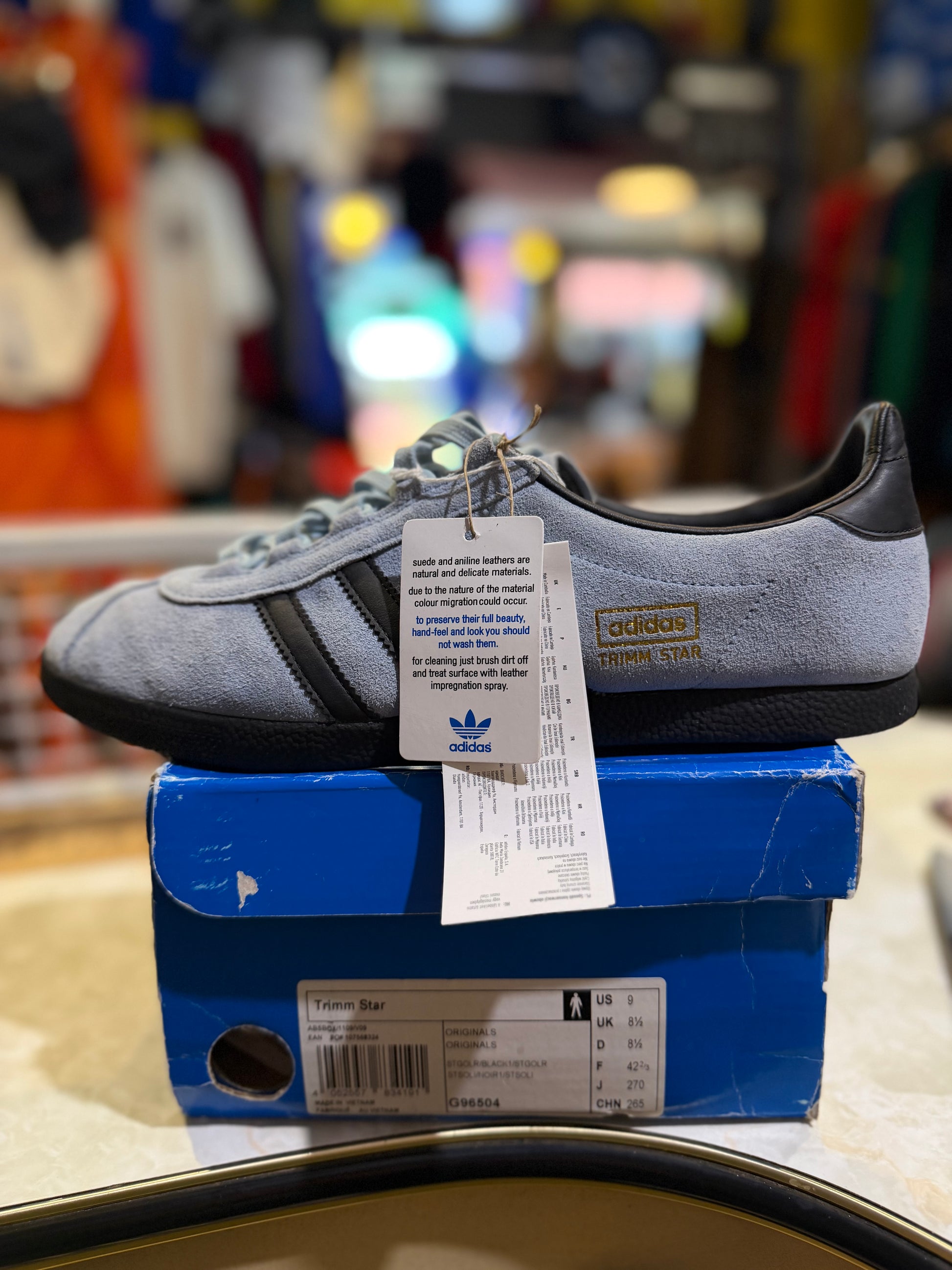 Adidas Trimm Star Light Blue/Black UK 9