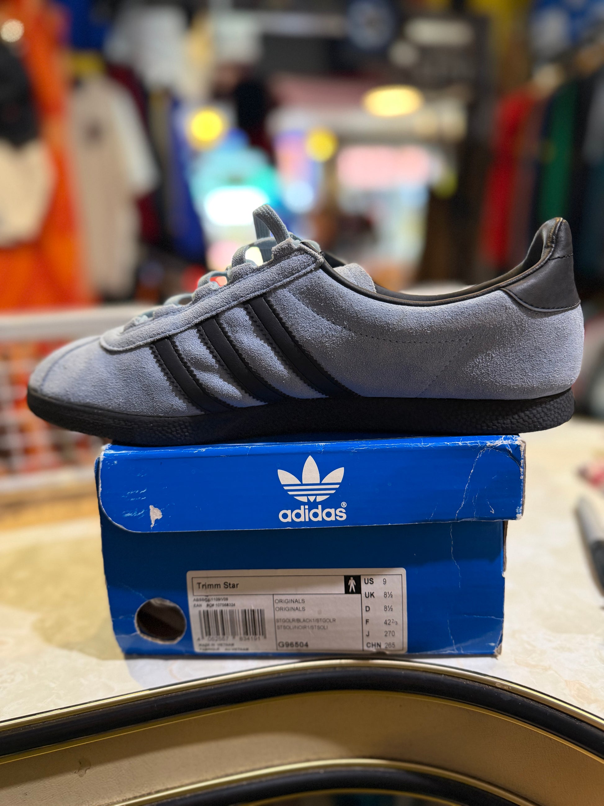 Adidas Trimm Star Light Blue/Black UK 9