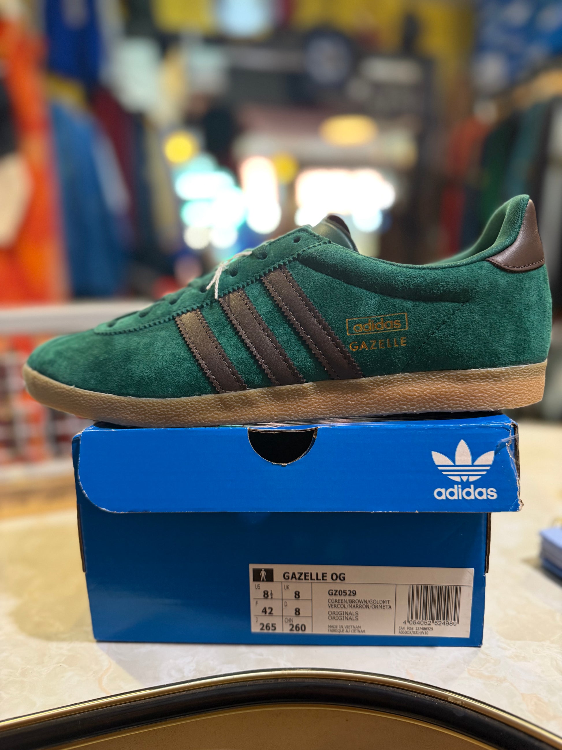 Adidas Gazelle OG Forest Green Brown UK 8