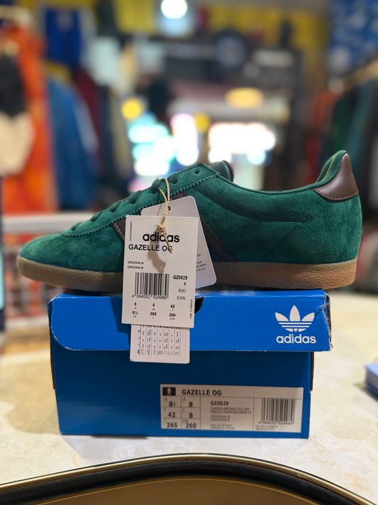 Adidas Gazelle OG Forest Green Brown UK 8