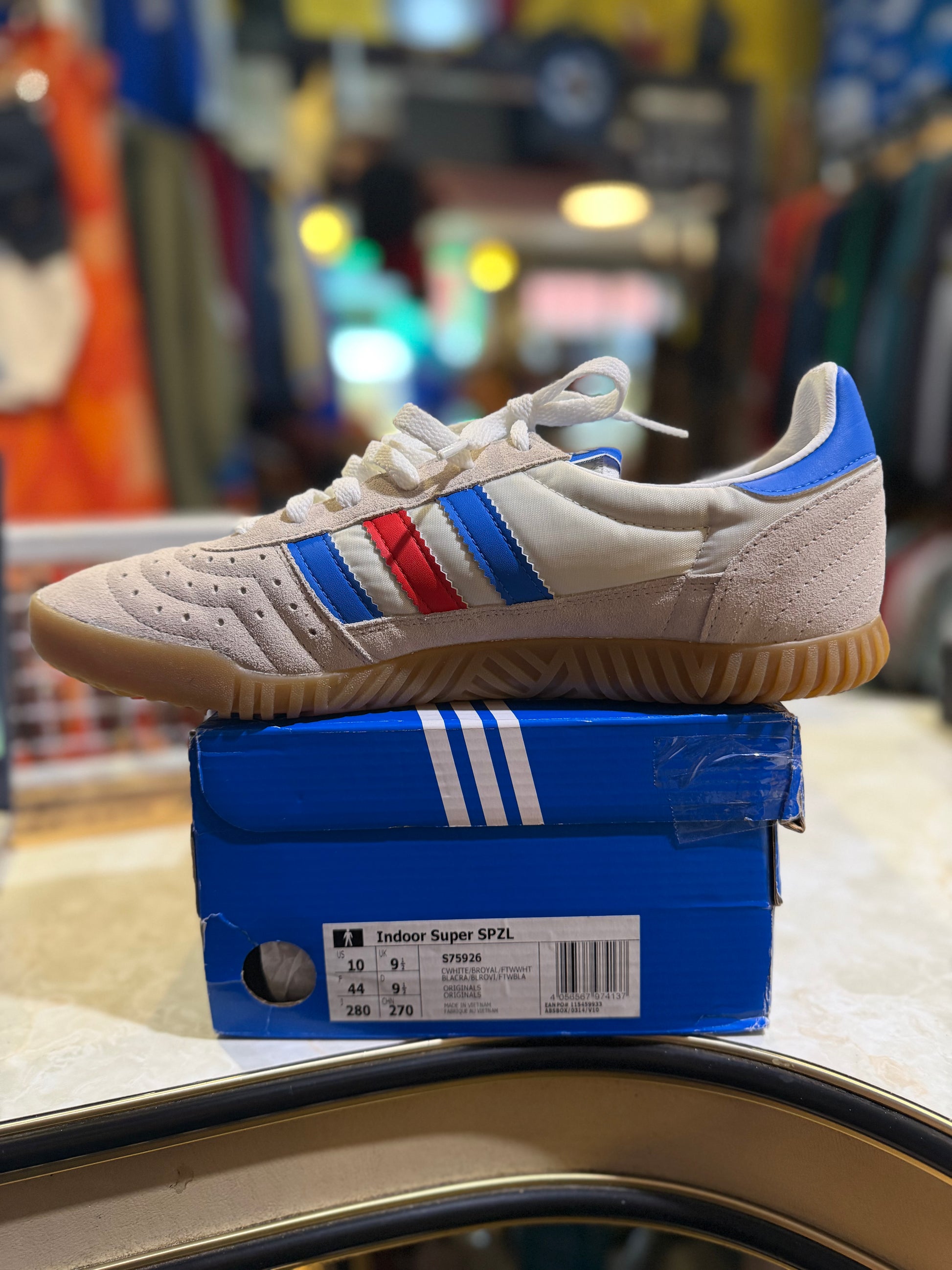 Adidas Indoor Super SPZL White/Blue UK 10