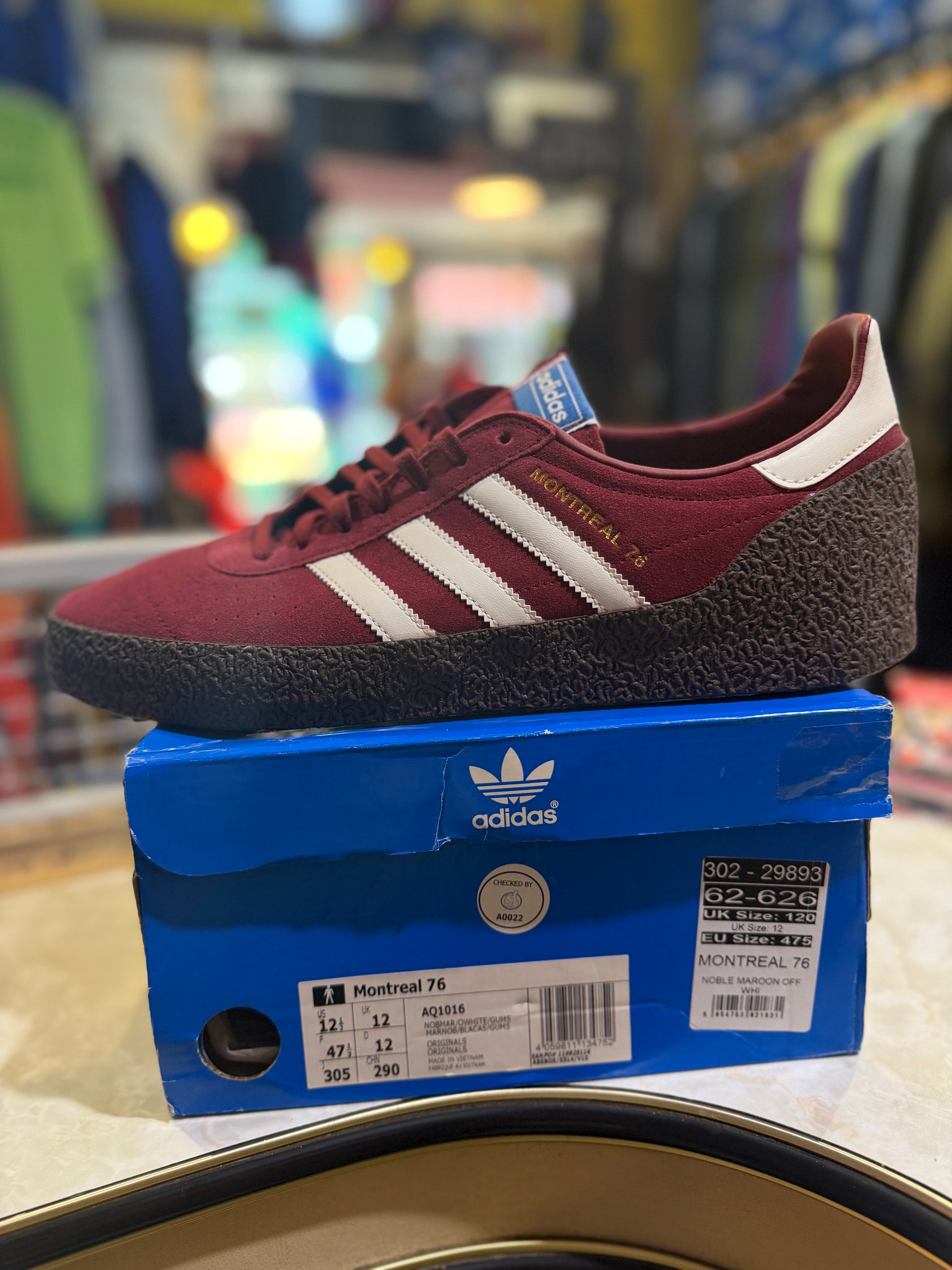 Adidas Montreal 76 Noble Maroon/White UK 12