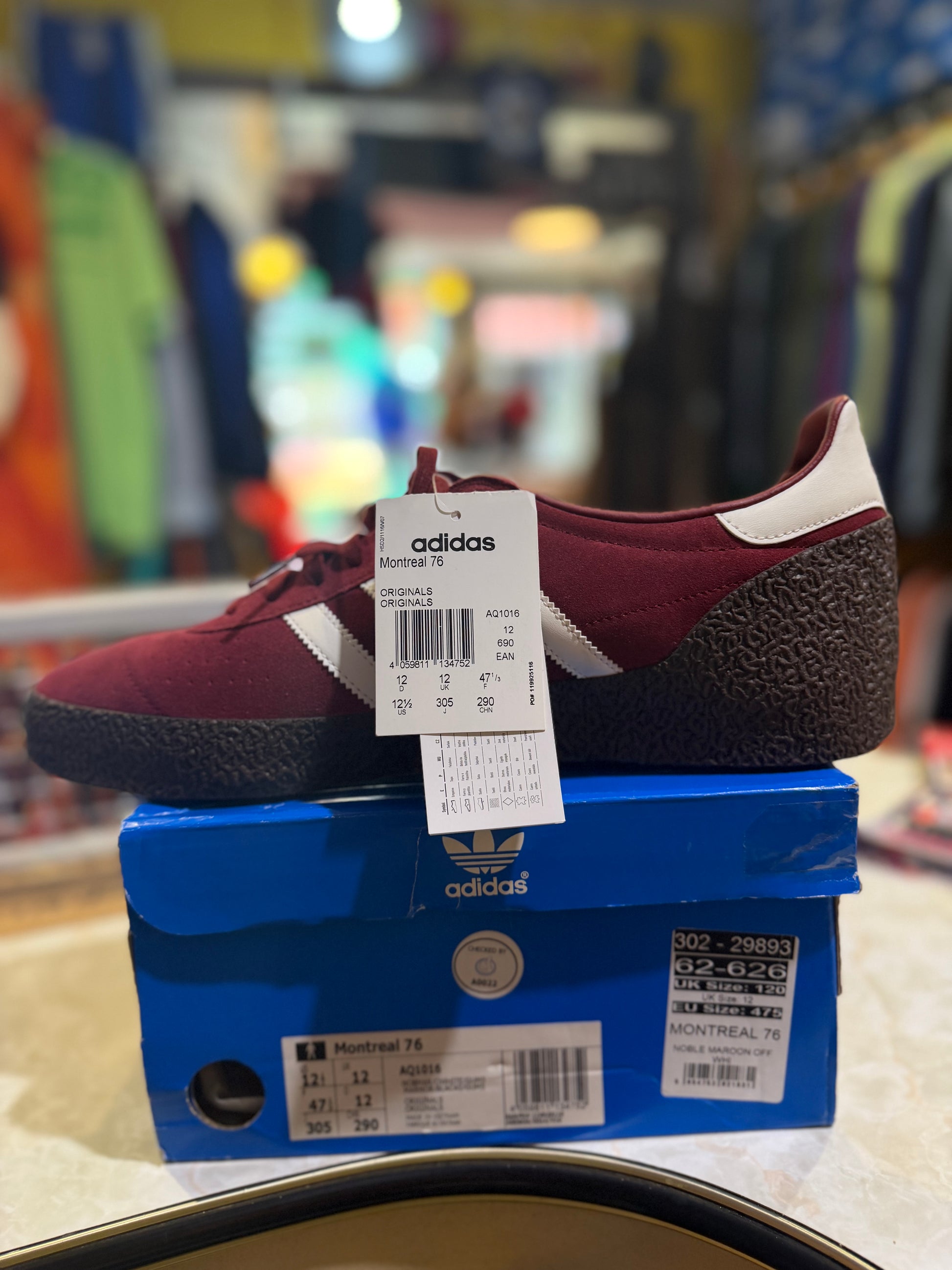 Adidas Montreal 76 Noble Maroon/White UK 12
