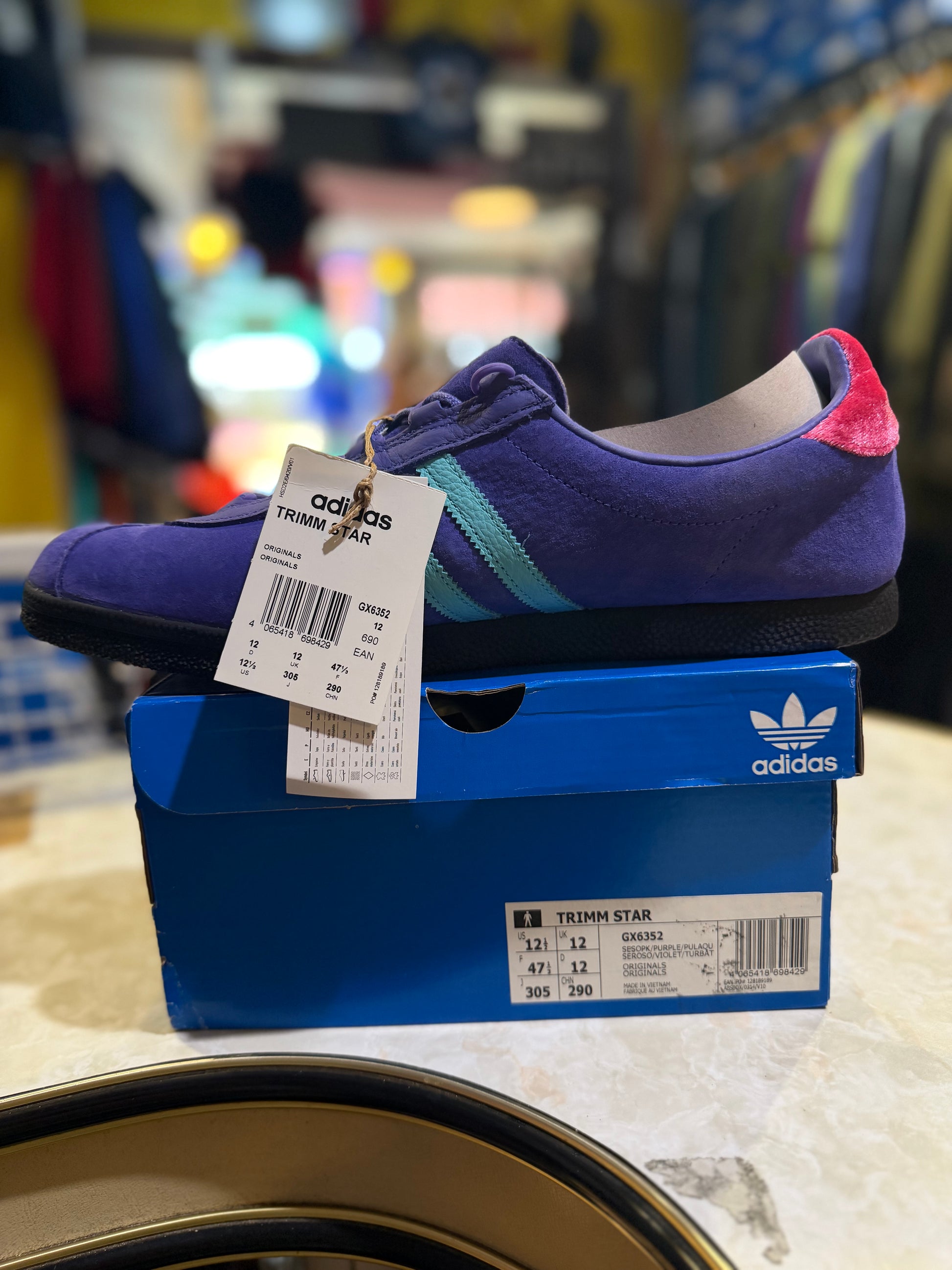 Adidas Trimm Star x Lost Stars Mark Evans Size? Exclusive Purple/Turquoise/Pink UK 12
