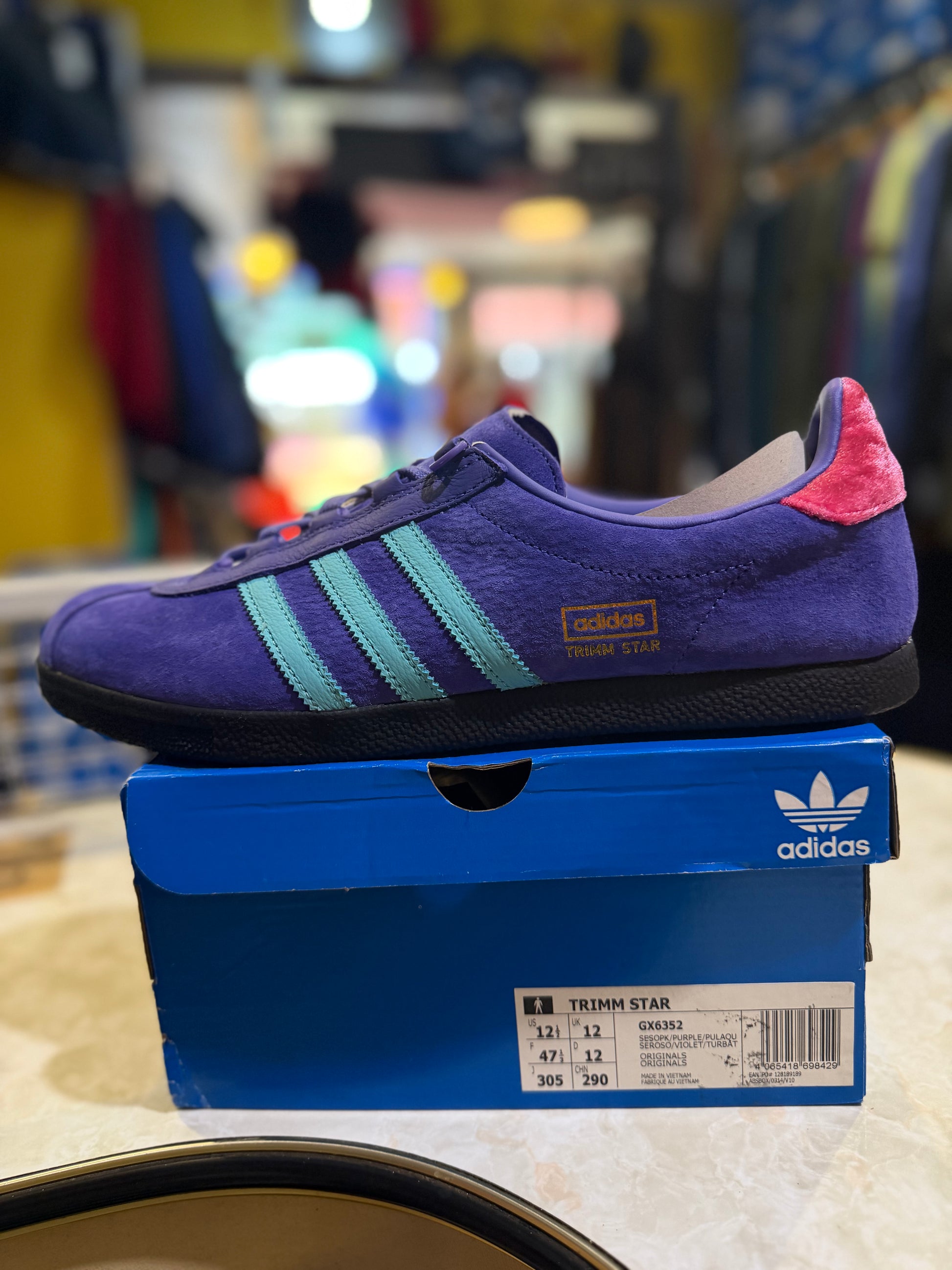 Adidas Trimm Star x Lost Stars Mark Evans Size? Exclusive Purple/Turquoise/Pink UK 12