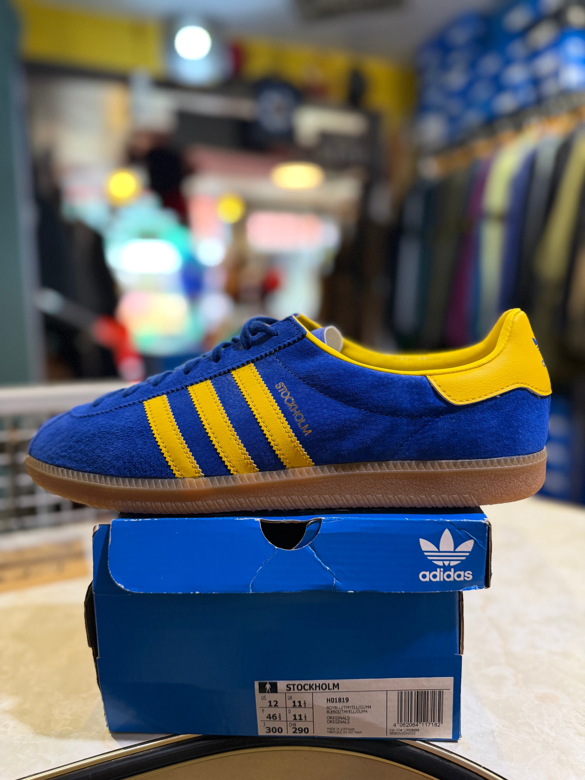 Adidas Stockholm City Series 2021 Reissue Royal Blue/Yellow Gum UK 11.5