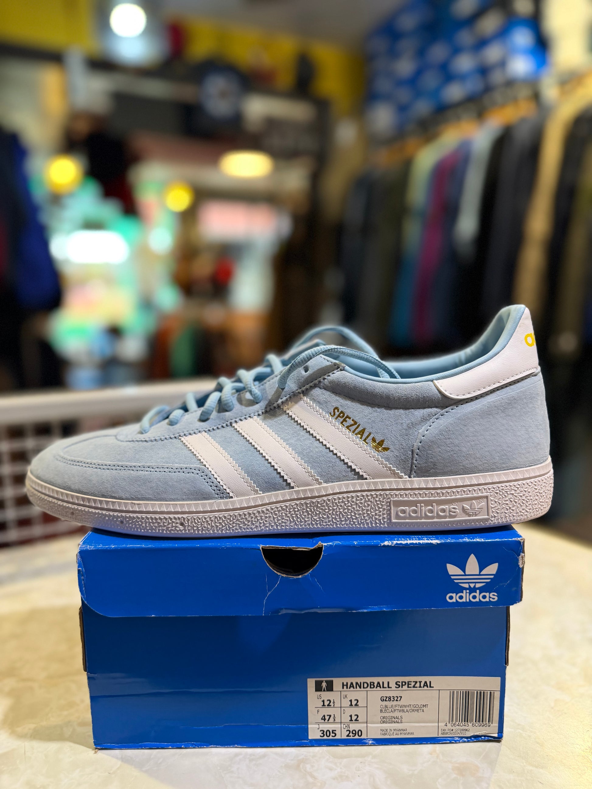 Adidas Handball Spezial Clear Blue Cloud White UK 12