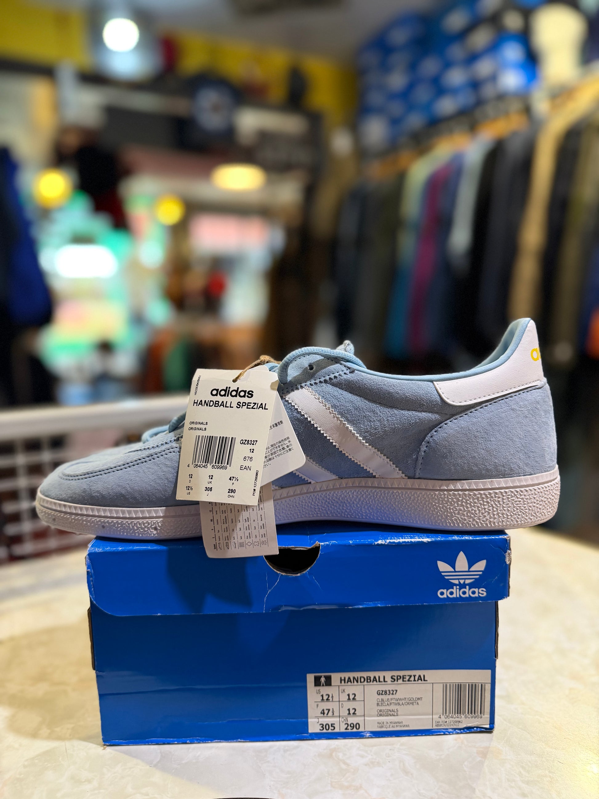 Adidas Handball Spezial Clear Blue Cloud White UK 12