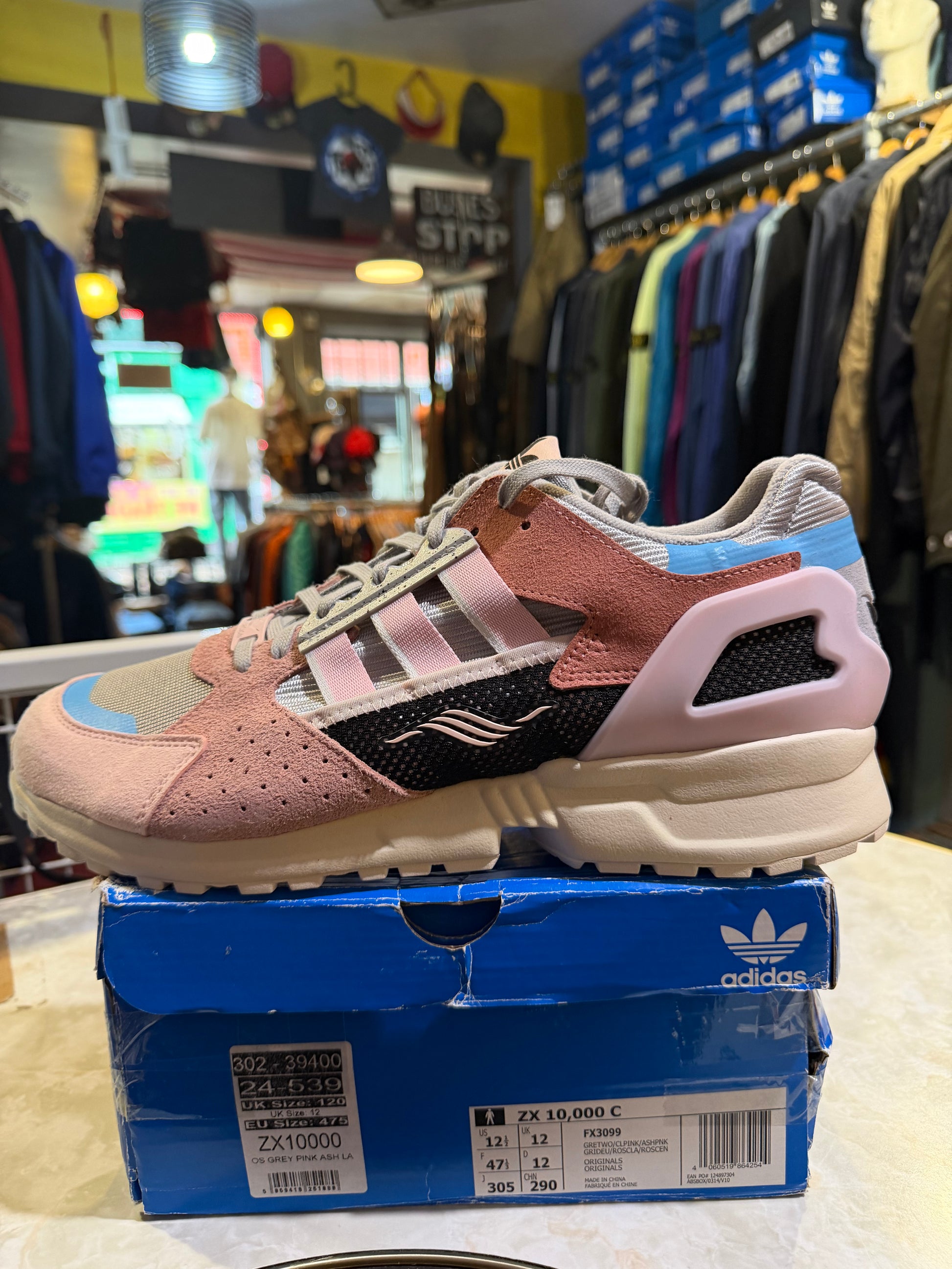 Adidas ZX 10,000 C – Grey/Vapour Pink/Ash Pink – UK 12