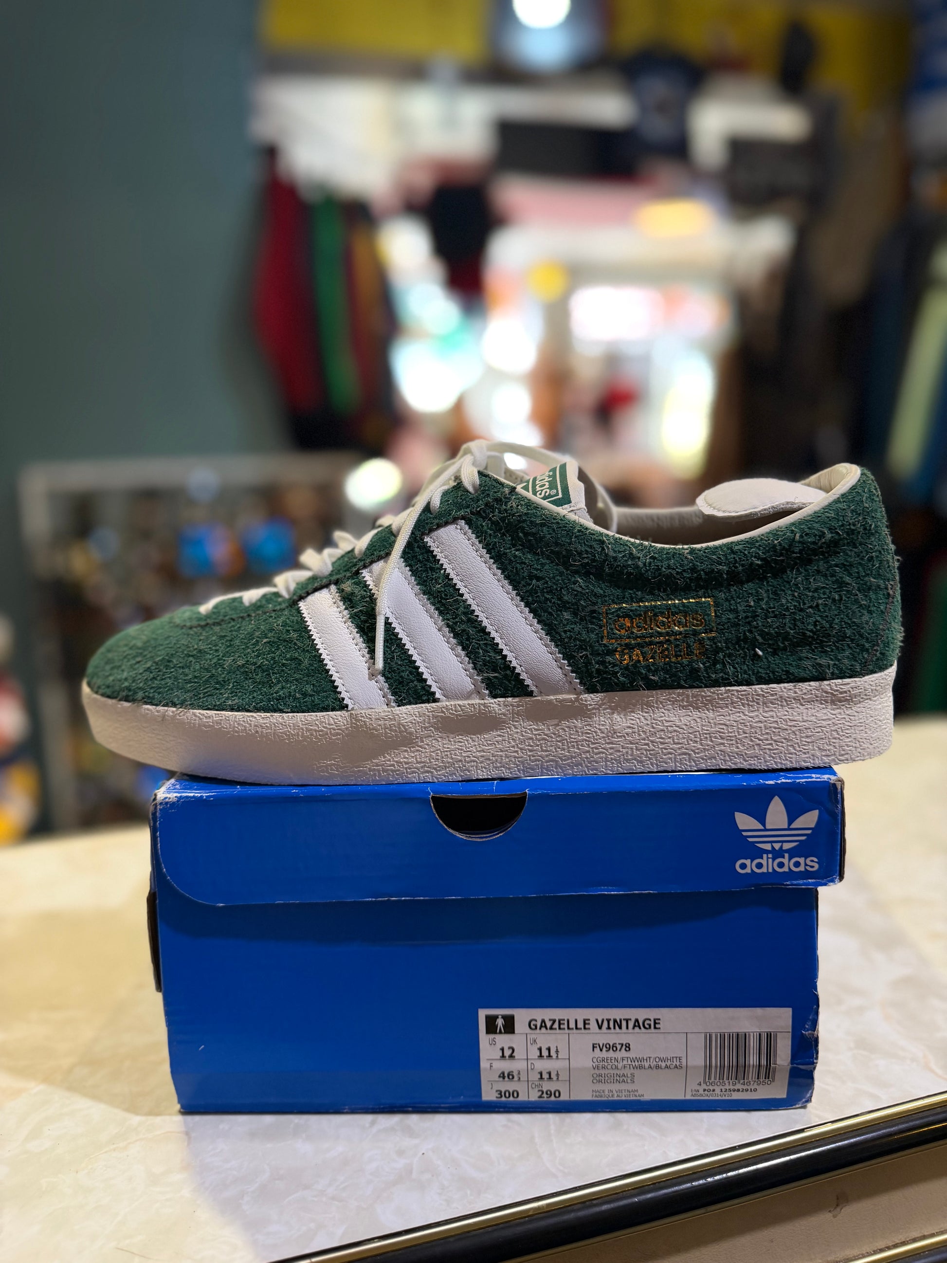 Adidas Gazelle Vintage – Collegiate Green/White – UK 11.5
